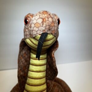 Wild Republic Plush Snake King Cobra Brown Stuffed Animal 14" Loose Coil